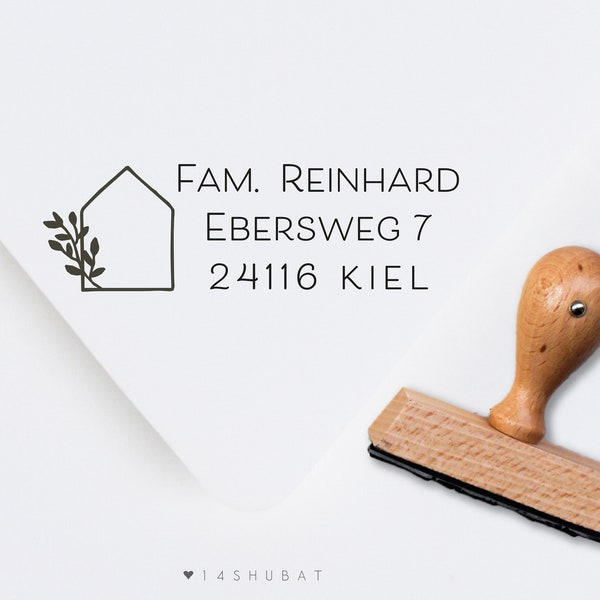 Adressstempel "Home" personalisiert | Holzstempel | Familienstempel, individuelle Stempel Adresse, Namensstempel, Umzug, Hochzeit DIY