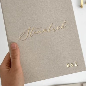 Stammbuch mit Personalisierung / Familienstammbuch - beige leinen