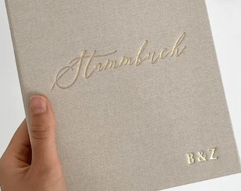 Stammbuch mit Personalisierung / Familienstammbuch - beige leinen