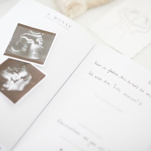 Schwangerschaftstagebuch 2 in 1 Farbe Baby-Creme / Babytagebuch zum eintragen unisex Geschenk zur Schwangerschaft Bild 6