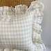 Linen Ruffle Mini Cushion in Beige Gingham - Etsy