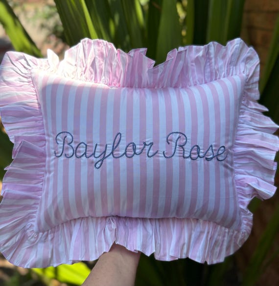 Mauve/White Mini Stripe Ruffle Collection Mauve/White Mini Stripe Ruffle Collection
