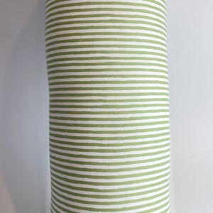 Sage Green Stripe Blockprint Cotton Bolster Cushion image 4