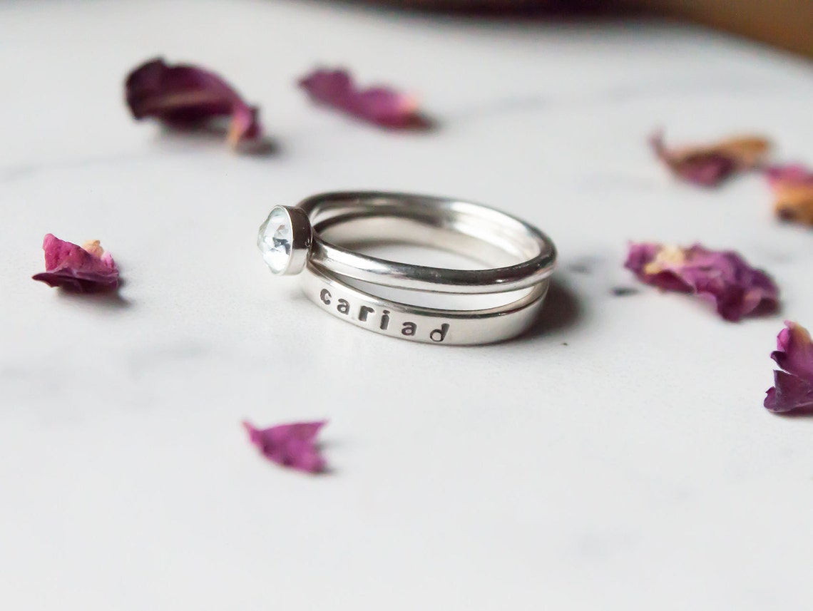 Silver Love or Cariad Rings. Handmade Sterling Silver Welsh | Etsy