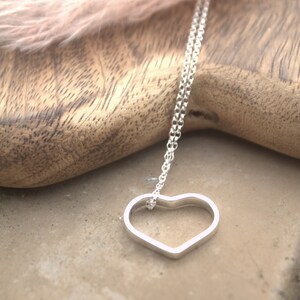 Love You Silver Heart Pendant Necklace / Sterling Silver Valentine Jewellery / Love Heart Jewellery / Handmade in Wales image 5