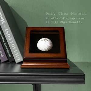 Golf Ball Display Case Hole In One Box Custom Plaque Engraving Wood with Glass Lid Gift image 2