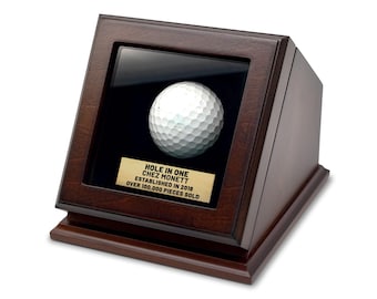 Holz Golfball Schaukasten: Hole In One Geschenk, Individuelle Plakette