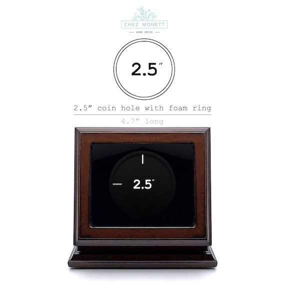 Walnut Challenge Coin Display Case: 2.5