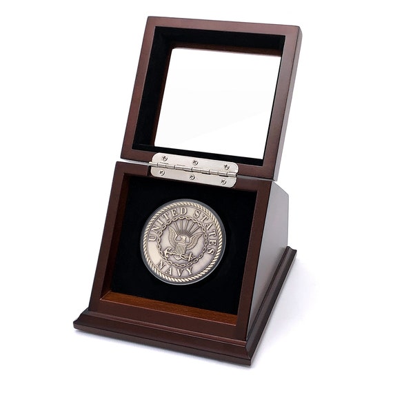 Walnut Challenge Coin Display Case: 2.5