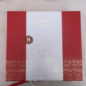 Caja de pastel de lujo, caja Harrods, caja de Navidad, caja de cartón decorativa