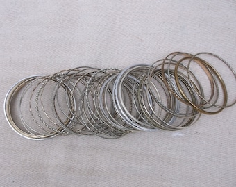 Silver gold coloured bangles, metal bracelets, dressing up jewellery