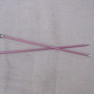 Pink Metal Knitting Needles, Size 7, 4.5 Mm, Steel Knitting Pins