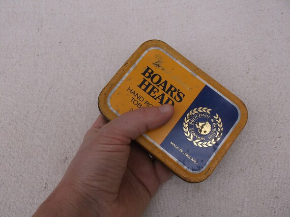Vintage Boars Head Tobacco Tin: 1960s Collectible Metal Box