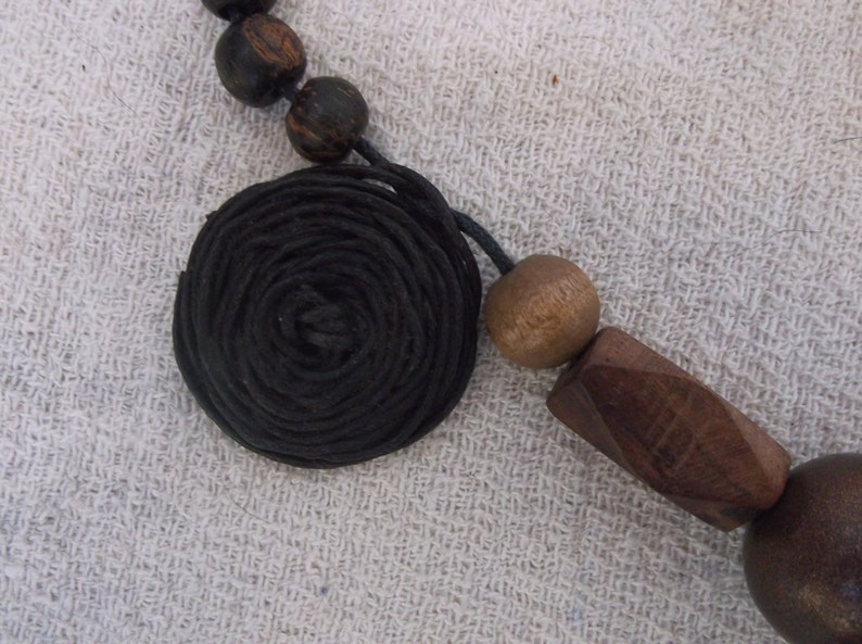 Chunky wooden bead necklace natural beads dressing up jewelry