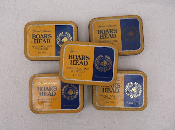 Vintage Boars Head Tobacco Tin: 1960s Collectible Metal Box