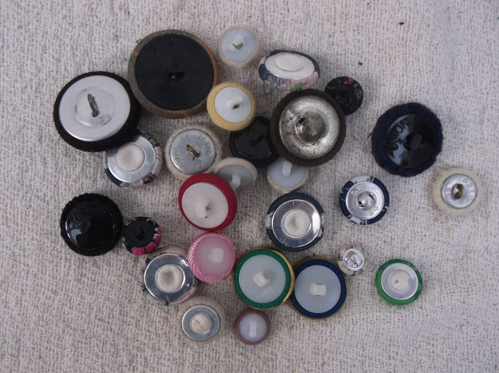 Fabric Covered Buttons Shank Buttons Mixed Bundle Of Buttons Etsy