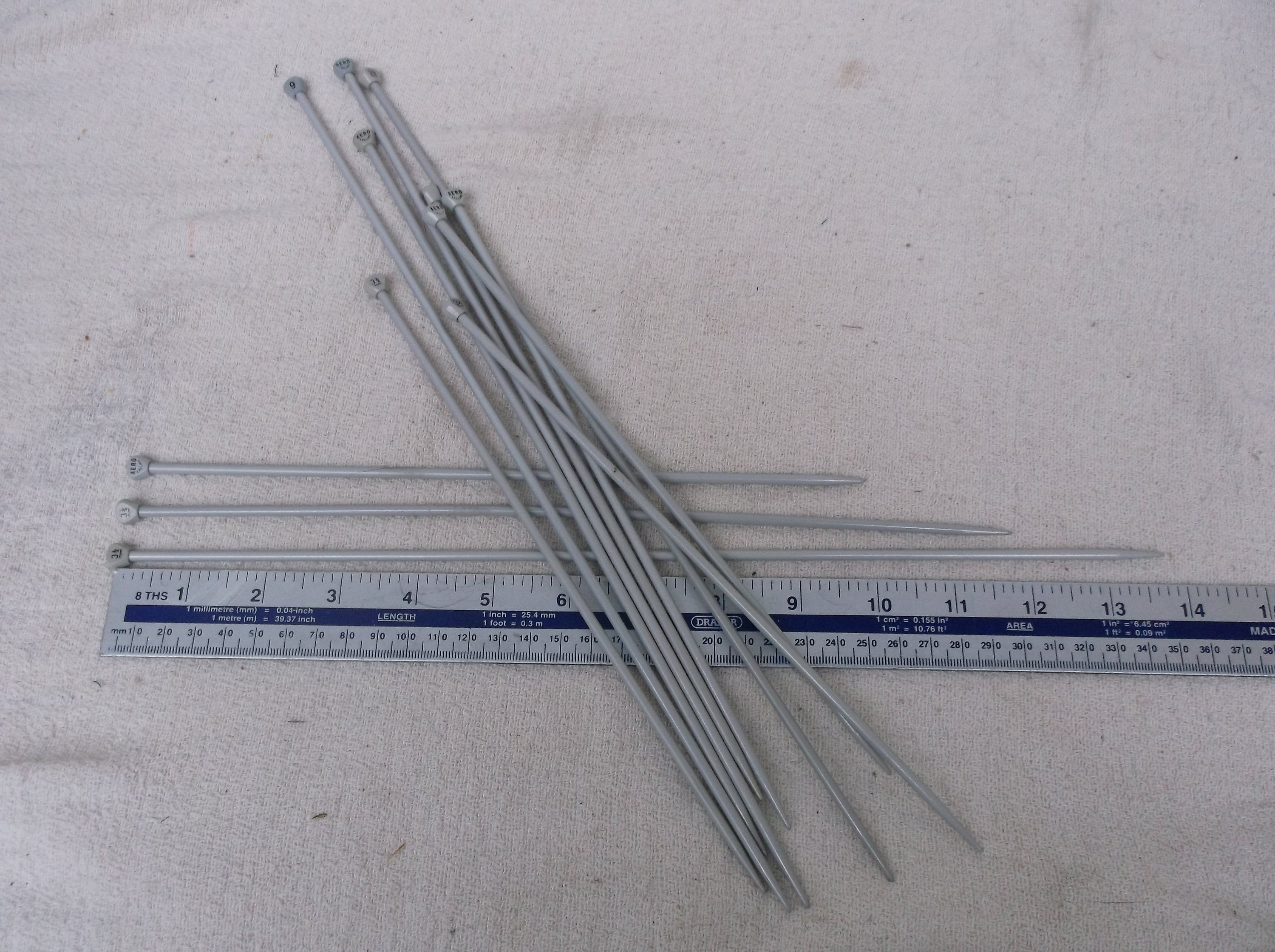 Aero knitting needles size 9 3.75 mm metal knitting pins Etsy 日本