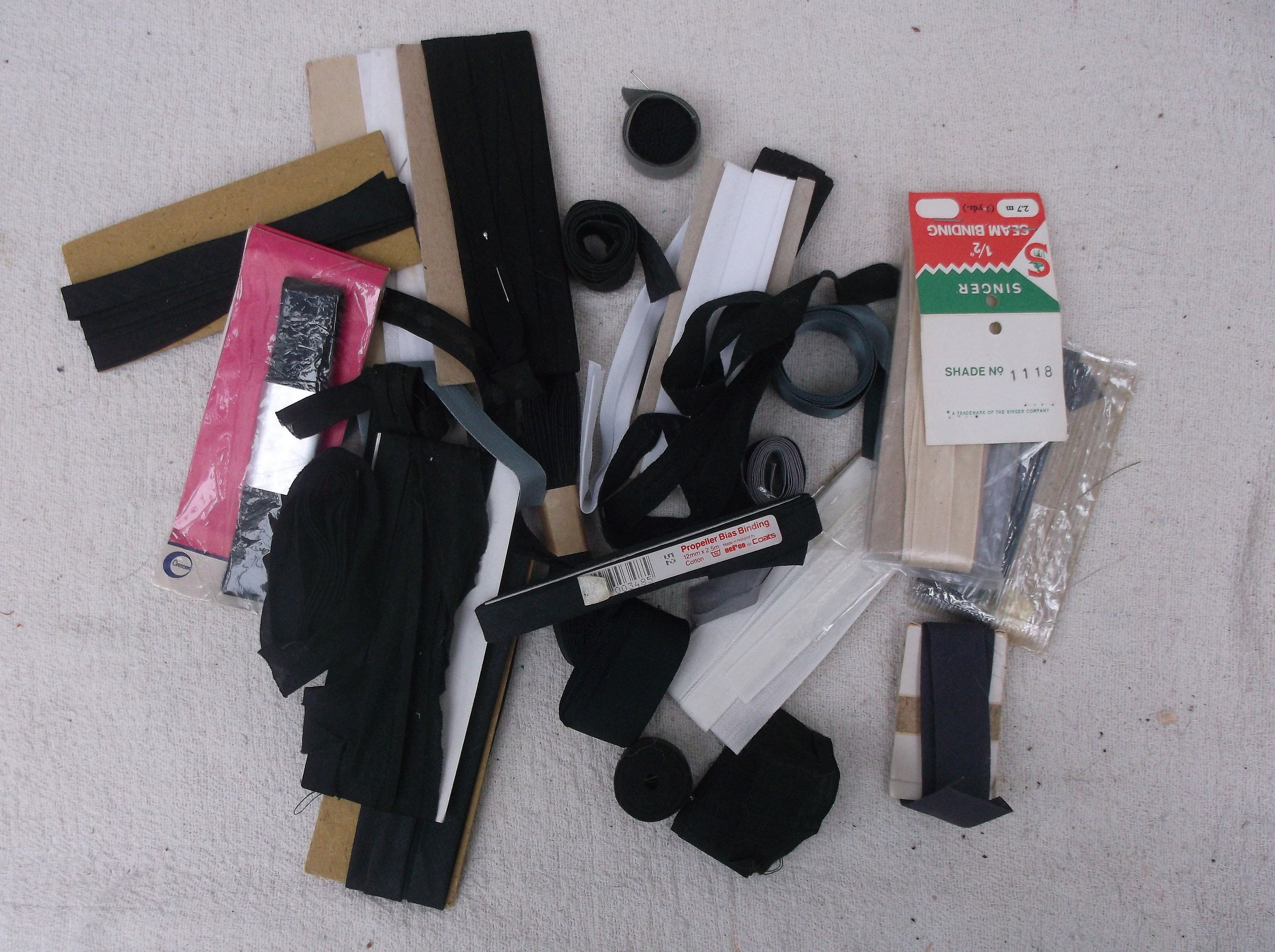 Black Bias Binding Edging Tapes Seam Tape White Ribbons Etsy UK