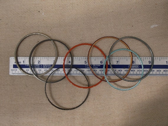 Multi-coloured bangles, random metal bracelets, d… - image 3