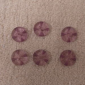 Botões rosa translúcidos decorativos, botões vintage de dois furos, botões artesanais planos