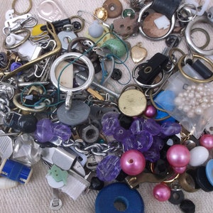 Collection of notions, metal fittings, nick-knacks, oddments, steampunk LARP Sci-fi supplies, crafting oddments, 200g 500g lots