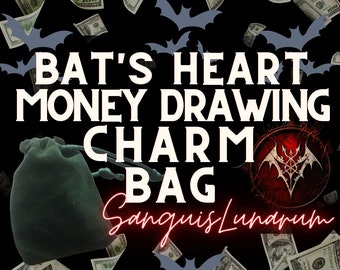 Bat's Heart Money Drawing Ritual + Charm Bag - Lucky Charm, Customized Wealth and Prosperity Mojo Spell & Charm Bag