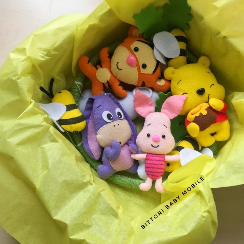 Winnie the Pooh nursery baby mobile with night light bee baby Etsy
