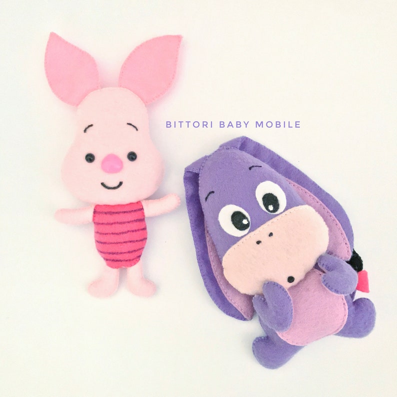 Tigger Winnie the Pooh characters Pooh bear Piglet Felt toys Eeyore Disney nursery Disney doll