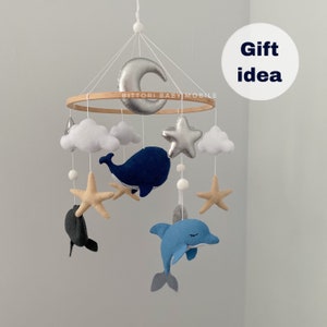 Mobile De Berceau Océan Pour Bébé - Baleine Corail Poisson Étoile - Neutre Garçons Et Filles