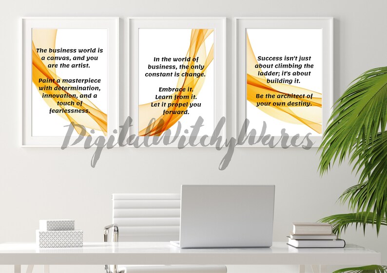 3 Printable Posters With Motivational Quotes on Success Office Decor