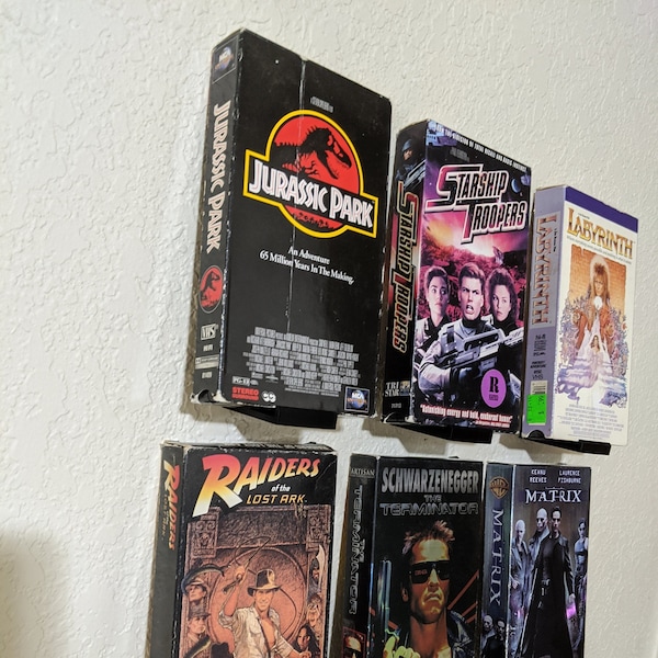 VHS Floating Shelf Wall mount | VHS Display Stand | VHS Collection Display
