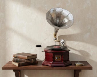 手作りアンティークスタイルの蓄音機 - シェラックレコードプレーヤー