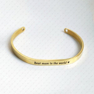 Personalised Engraved Bracelet Cuff Bangle with Any Text / Name