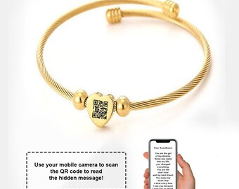 QR Code Personalised Message Bracelet