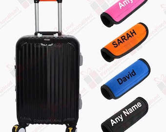 Personalised Luggage Handle Wrap/Cover for Suitcase/bags Grip / Case Identifier perfect for travel  printed with name - Luggage Tag
