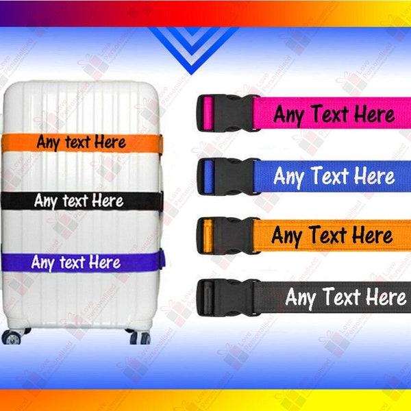 Personalised Luggage Strap Suitcase Printed Safe Luggage Belt 5cm Wide