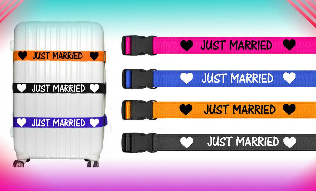 Personalised JUST MARRIED Luggage Strap Suitcase Printed Etsy