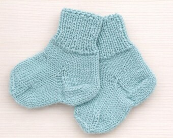 Calcetines de bebé tejidos a mano con 100% lana | Calcetines para recién nacidos | Calcetines de lana calentitos para bebé | Varios colores y tallas