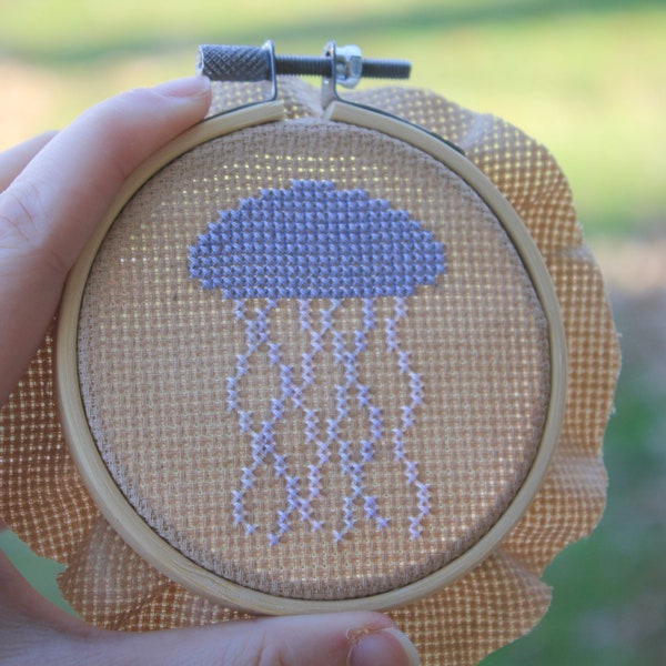 Beginner Friendly Jellyfish Cross Stitch Pattern - Great for Nursery Decor, Children's Room, Learning, Ocean Lovers - Simple Needlepoint