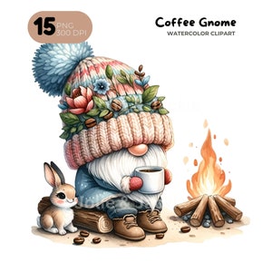 Coffee gnome PNG, Coffee gnome sublimation, coffee gnome watercolor, coffee gnome Clipart, Coffee for Shirt, Commercial Use