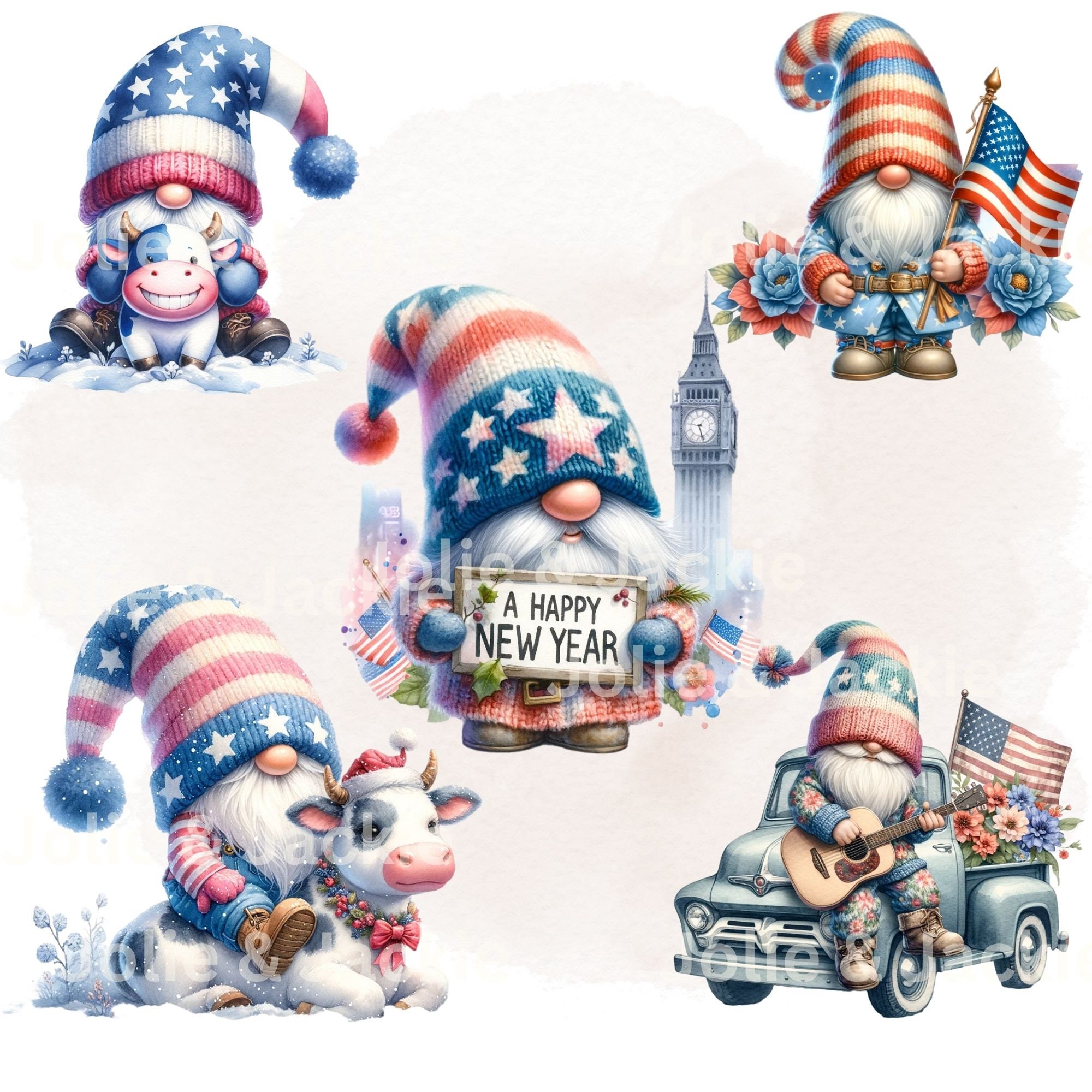 Patriotic Gnome Clipart PNG Bundle – American Pride, 4th of July ...