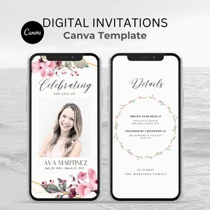 Editable Funeral Evite, Digital Funeral Invitation, Electronic Funeral Announcement, Memorial Evite Invitation, Memorial Service