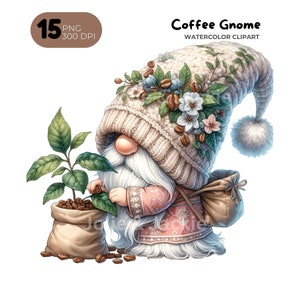 Coffee gnome PNG, Coffee gnome sublimation gnome watercolor, coffee gnome Clipart, Coffee for Shirt, Commercial Use, Kids, Nursery Art