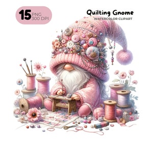 Quilting Clipart, Seamstress Clip Art, Quilting Gnome, Sewing Machine, Patchwork Junk Journal, Card Making, Gift Tag, Teacher Shirt