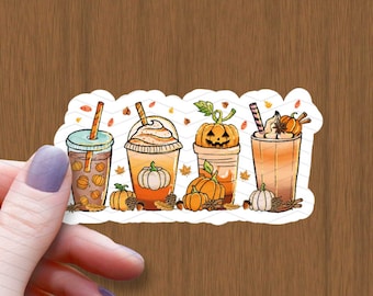 Pumpkin Spice Latte Sticker: Waterproof Fall Halloween Vinyl Decal