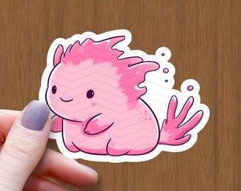 Molliger Axolotl-Aufkleber, wasserdichter glänzender Vinyl-Aufkleber