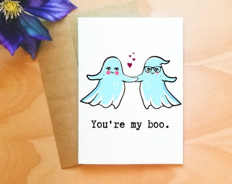 You're My Boo Greeting Card: Ghost Anniversary Card