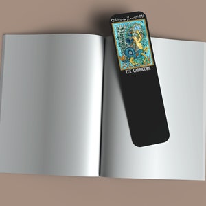 De Steenbok Dierenriem Tarot Kaart Bladwijzer, Zwart, Steenbok Horoscoop Bladwijzer, Beste Vriend Cadeau, Booklover Gift, Nerdy Gift, Bookworm Gifts