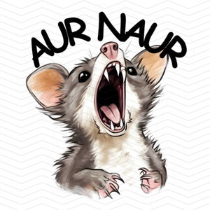Aur Naur Opossum Waterproof Glossy Sticker, Screaming Opossum Meme Sticker, Halloween Vinyl Stickers, Funny Possum Decal, Funny Animal Gift image 2
