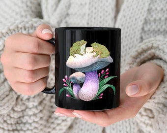 Frosch und Pilz Cottagecore Becher